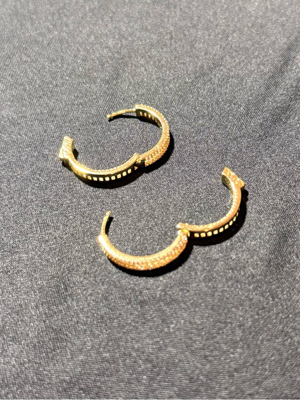 Gold Plated Hoop Earrings - Elegant Women's Jewelry - Picture 4 of 6